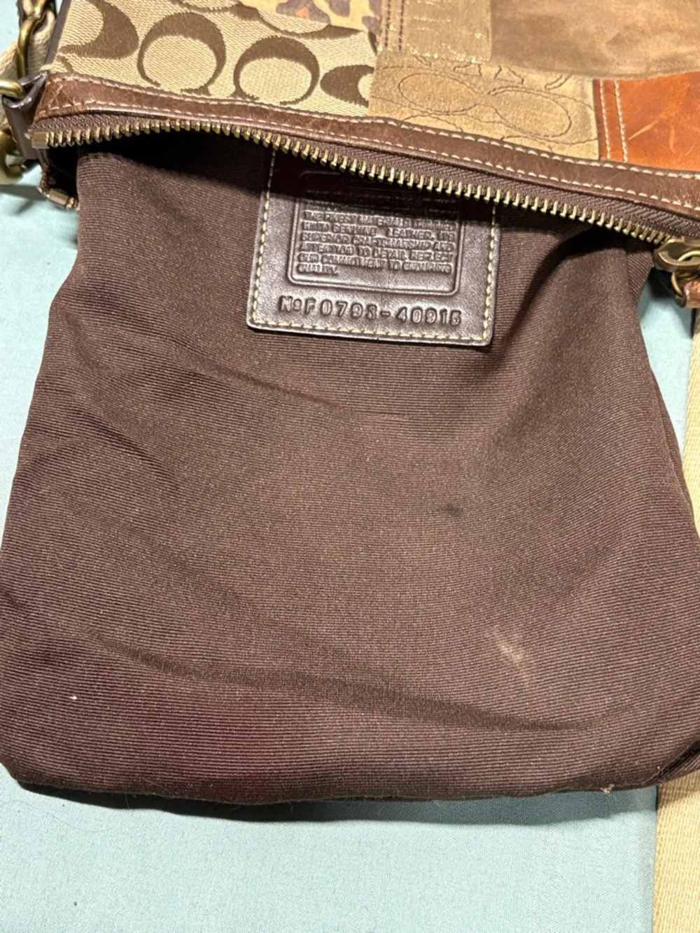 COACH Holiday Patchwork Animal Print Swingpack Messenger Crossbody Bag - Picture 10 of 11